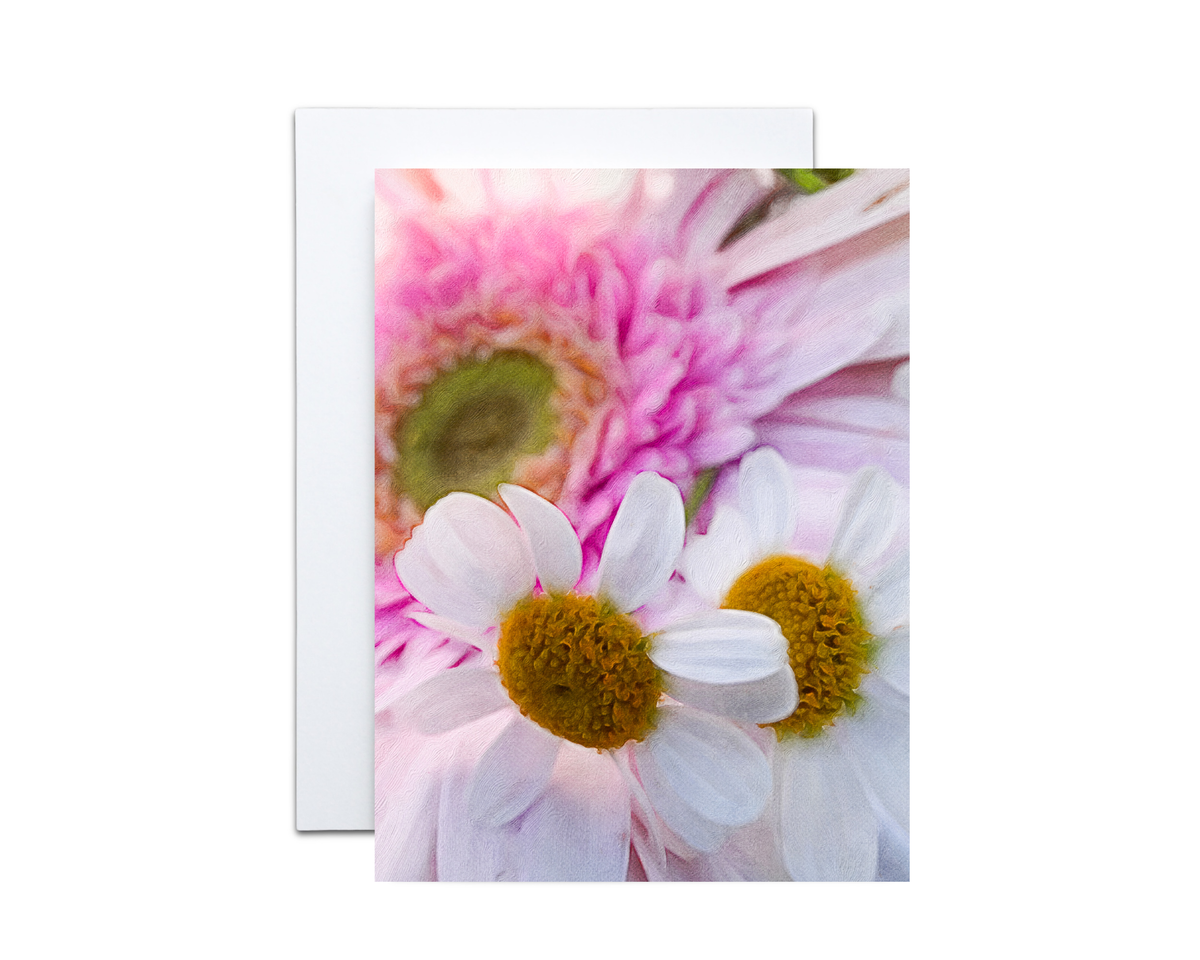 Bouquet of Pink Daisies Note Cards