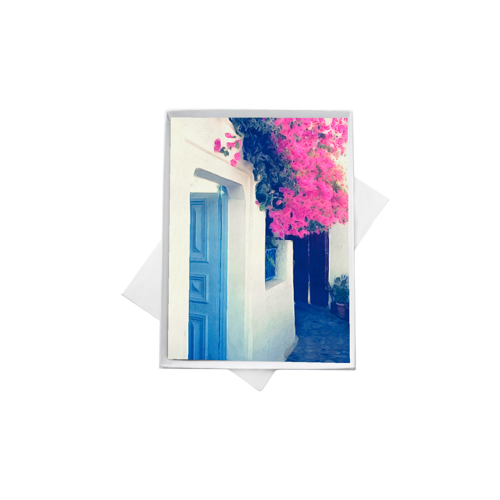 Doorway in Santorini Note Cards