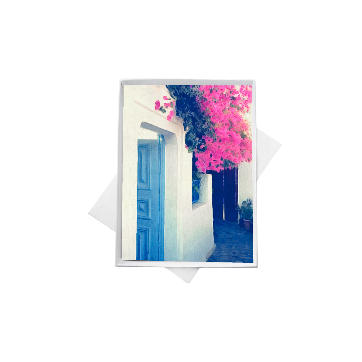 Doorway in Santorini Note Cards