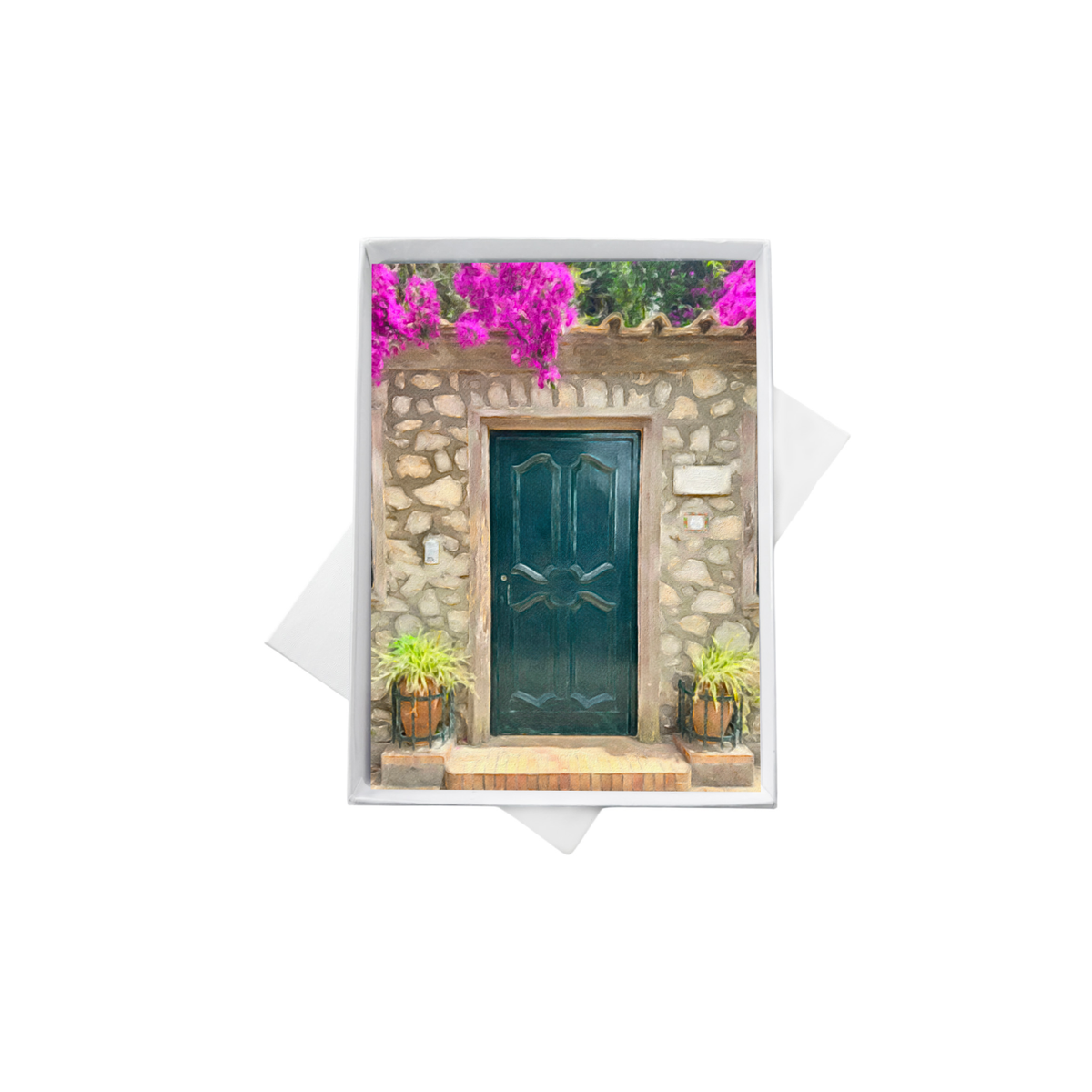 Italian Door with Bougainvillea Note Cards