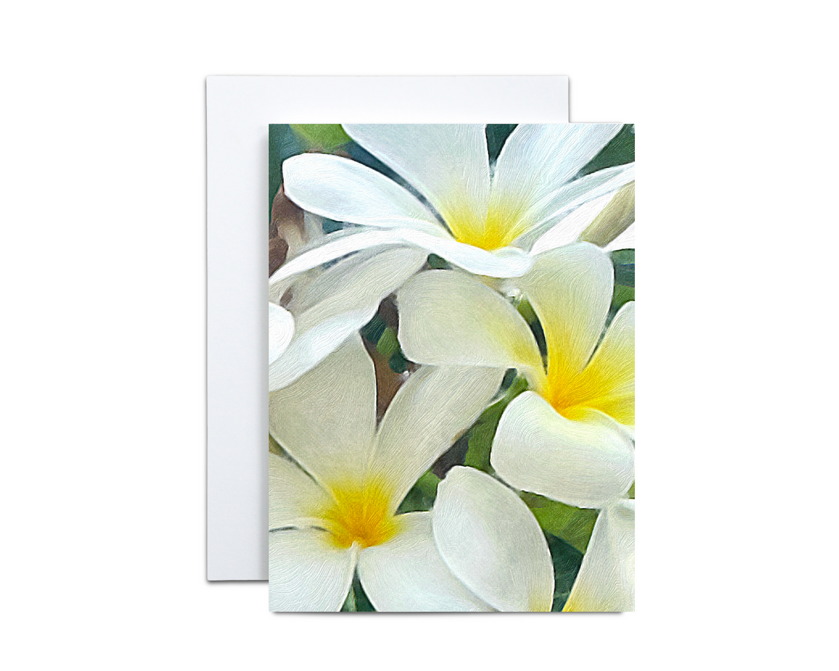 Tropical Plumeria Floral Note Cards